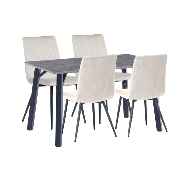 Dining Set - 1.2m Concrete Table & 4 x CH66 Taupe Chairs
