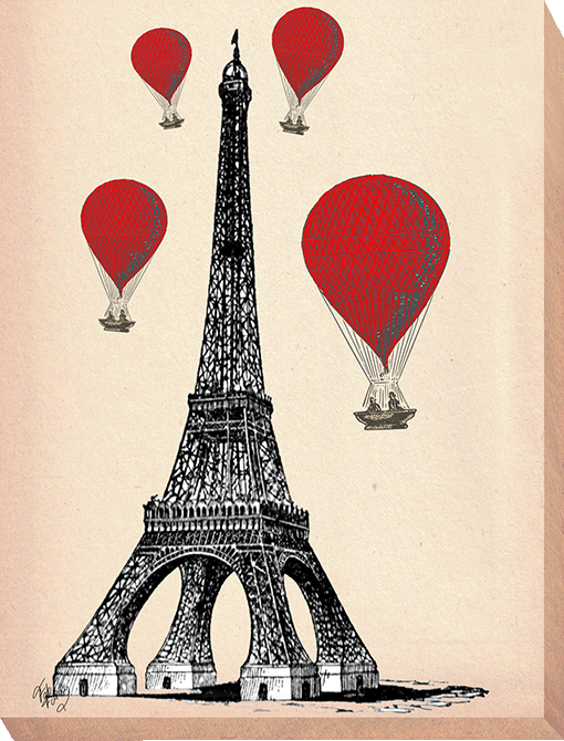 Red Hot Air Balloons & Iconic Buildings I CV8941A