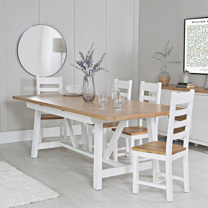 EA Dining White - 1.8m Refectory Butterfly Extending table