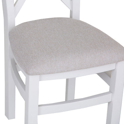 EA Dining White - Cross back chair fabric seat