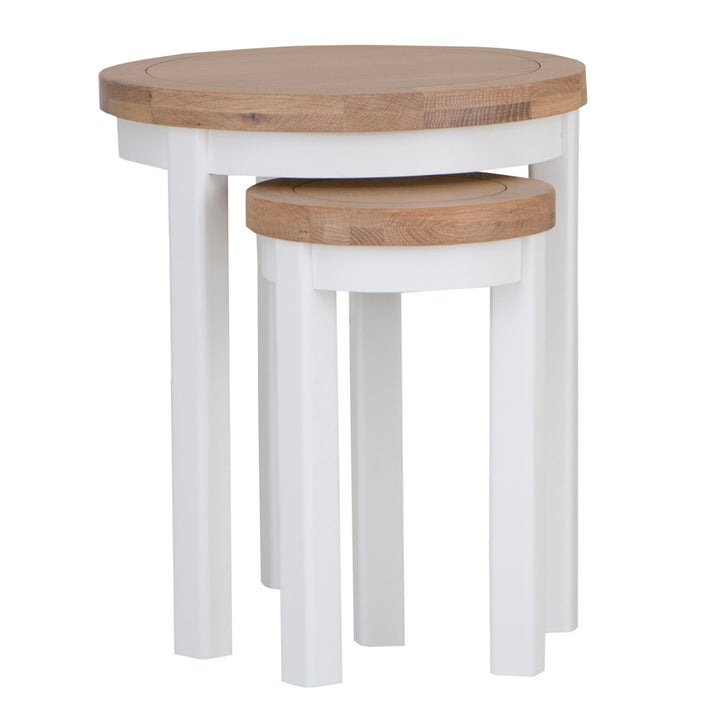 EA Dining White - Round Nest of 2 Tables