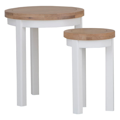 EA Dining White - Round Nest of 2 Tables