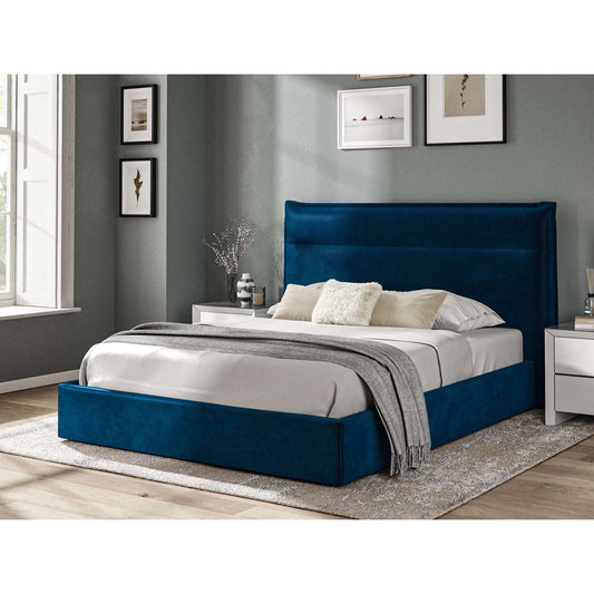 Fabric Bed Collection Blue - 5'0 Fabric Bedframe Ottoman