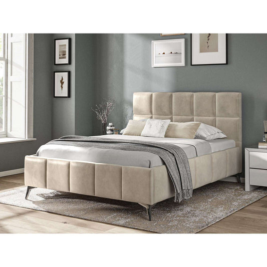 Fabric Bed Collection Beige - 4'6 Fabric Bedframe