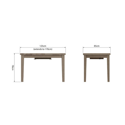 FO Dining - 1.25m Butterfly Extending Table