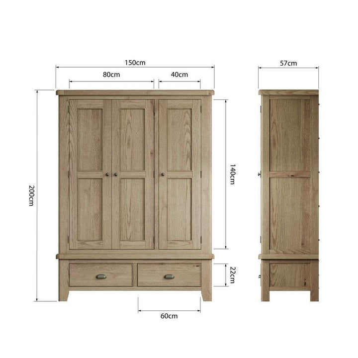 HO Bedroom - 3 Door Wardrobe