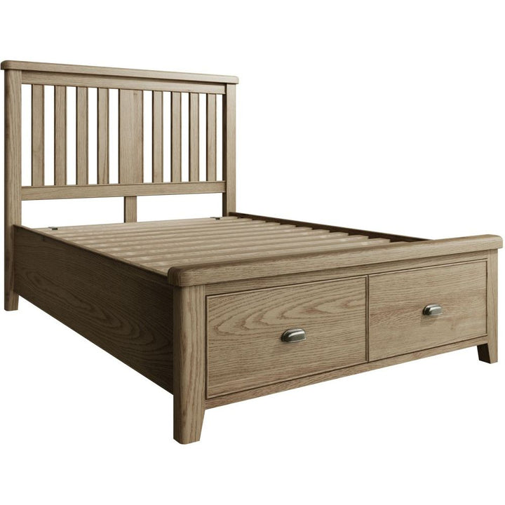 HO 4'6 Bed with Wooden Headboard and Drawer Footboard