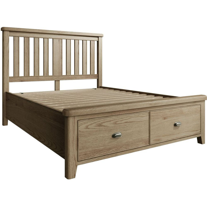 HO 5'0 Bed with Wooden Headboard and Drawer Footboard