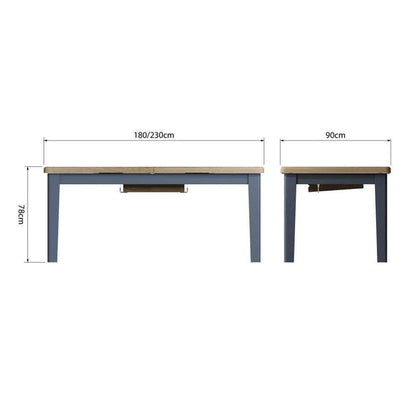 HOP Dining & Occasional Blue - 1.8m Extending Table (1800 -2300)