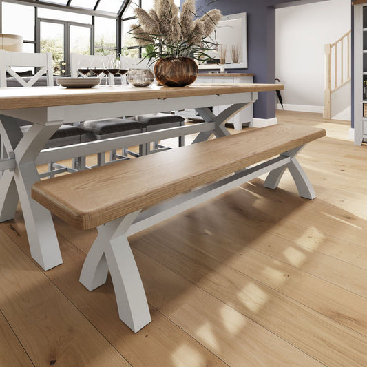 HOP Dining Grey 2.0m Cross Legged Bench