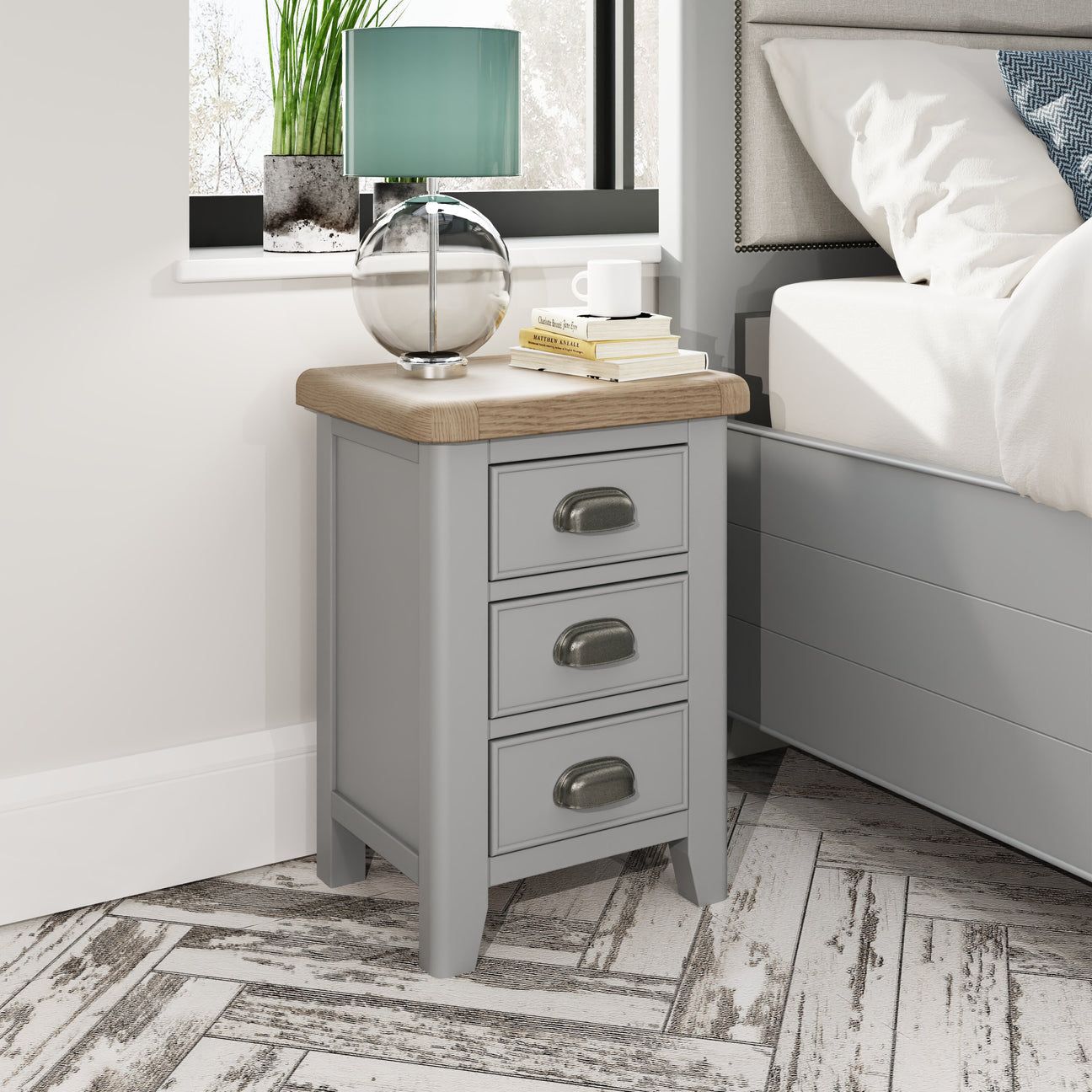 HOP Bedroom Grey Bedside Cabinet