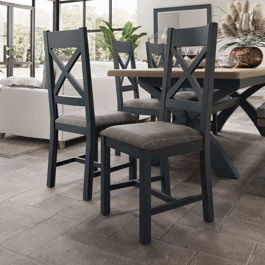 HOP Dining & Occasional Blue - Cross Back Dining Chair Grey