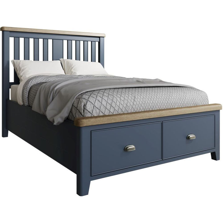 HOP 4'6 Bed with Wooden Headboard and Drawer Footboard