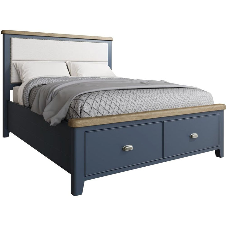 HOP 5'0 Bed with Fabric Headboard and Drawer Footboard