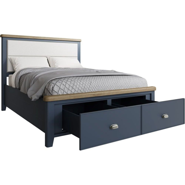 HOP 5'0 Bed with Fabric Headboard and Drawer Footboard