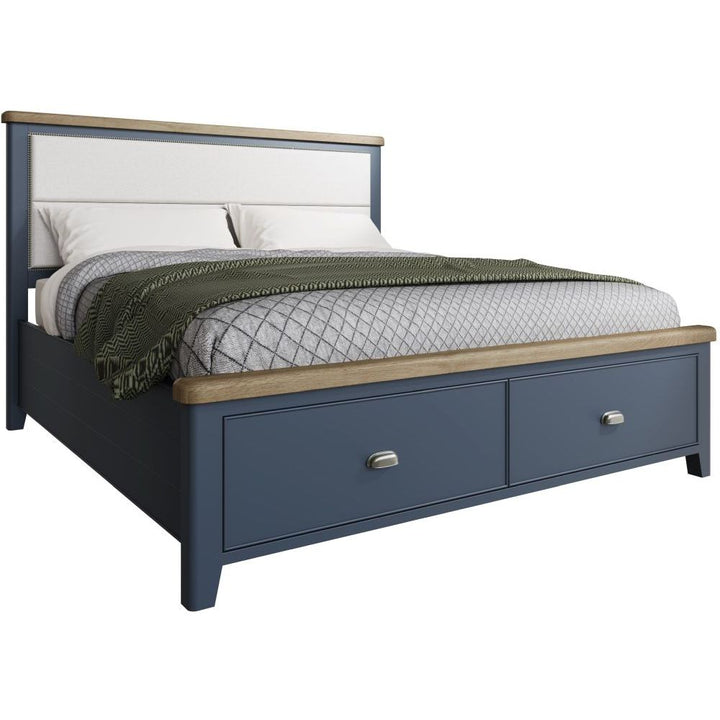 HOP 6'0 Bed with Fabric Headboard and Drawer Footboard