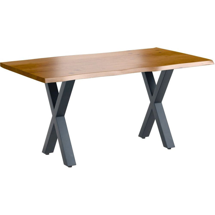 1.6m Dining Table with X Shaped Legs - Russet