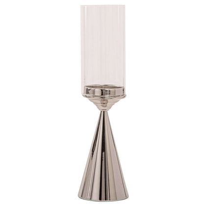Mint Homeware - Nickel Plated & Clear Glass Candle Holder