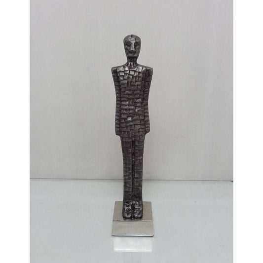 Mint Homeware - Large Standing Man Sculpture - Grey/Nickel