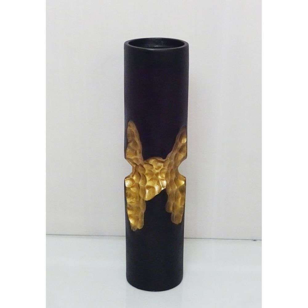 Mint Homeware - Large Pillar Camdle Holder Gold & Black