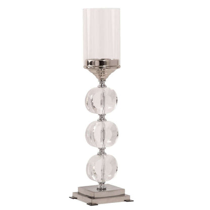 Mint Homeware - Nickel Plated, Crystal & Glass Candle Holder - Large