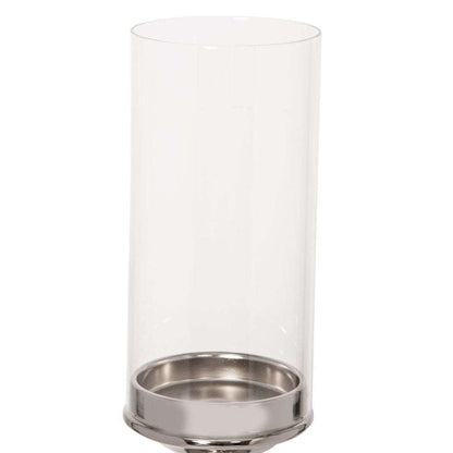 Mint Homeware - Nickel Plated & Clear Glass Candle Holder - Medium