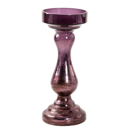 Mint Homeware Silver - Glass Pillar Holder - Small