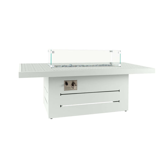Coffee Table White with Firepit