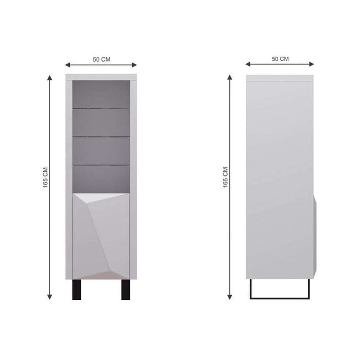 BE Dining Grey - Tall Narrow Bookcase