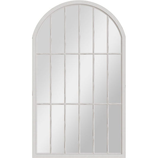 Mirror Collection - Large White Arched Window Mirror