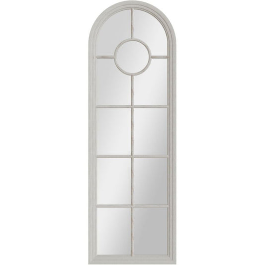 Mirror Collection - Narrow White Arched Window Mirror