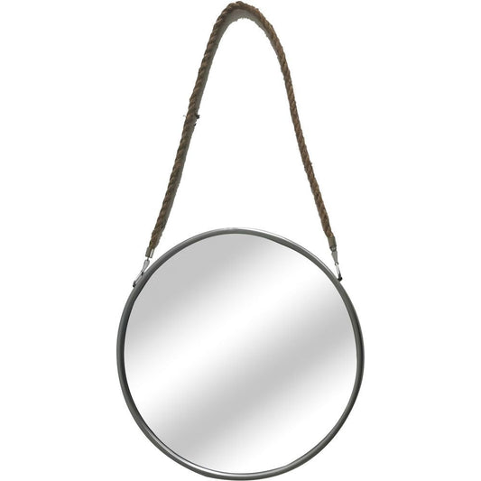 Mirror Collection - Silver Mirror with Rope Hanging Strap