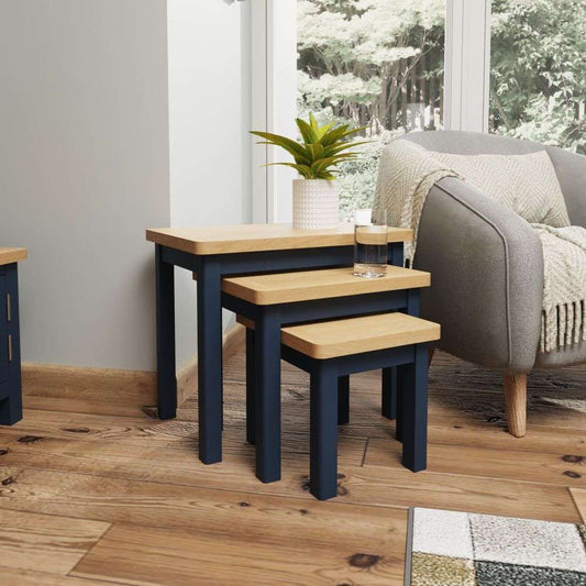 RA Dining Blue - Nest Of 3 Tables