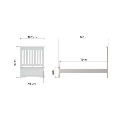 SW Bedroom White - 3' Bed