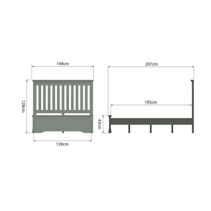 SW Bedroom Cactus green - 4'6 Bed