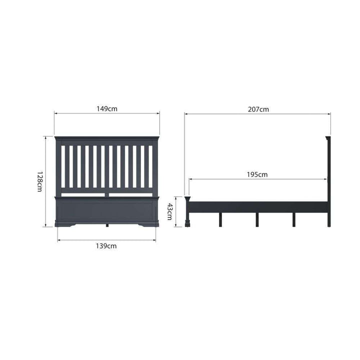 SW Bedroom Dark Grey - 4'6 Bed