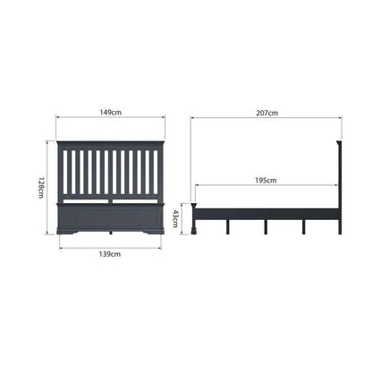 SW Bedroom Dark Grey - 4'6 Bed