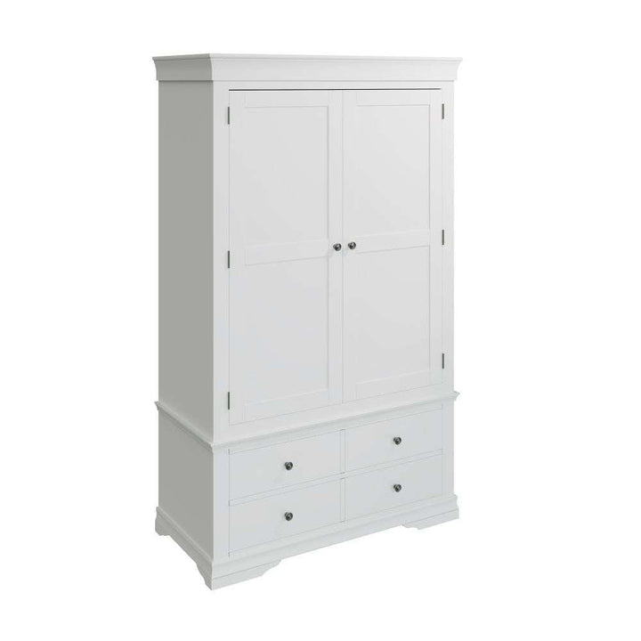 SW Bedroom White - 2 Door 4 Drawer Wardrobe