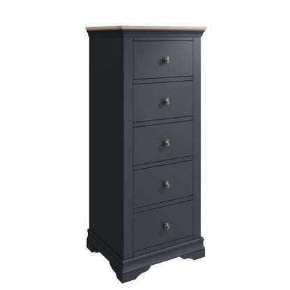 SW OAK Bedroom - 5 Drawer Narrow Chest