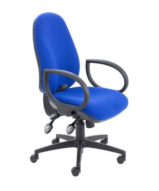 MAXI ERGO WITH LUMBAR PUMP + FIXED ARMS ROYAL BLUE