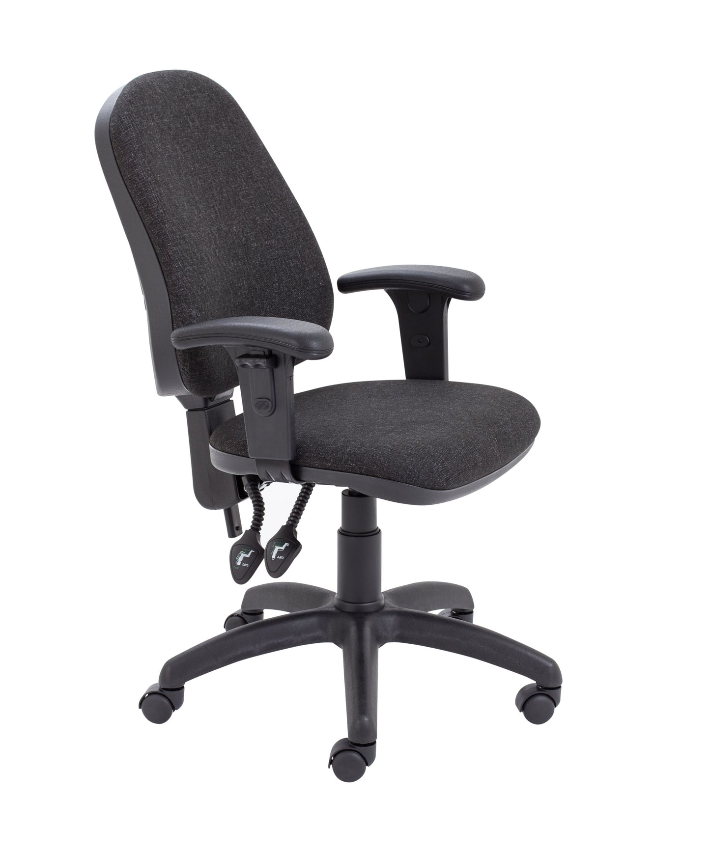 CALYPSO II HIGH BACK OPERATOR CHARCOAL + ADJUSTABLE ARMS