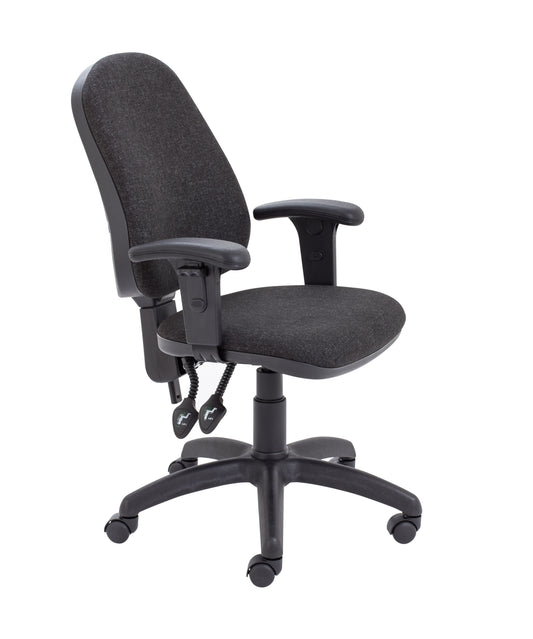 CALYPSO II HIGH BACK OPERATOR CHARCOAL + ADJUSTABLE ARMS