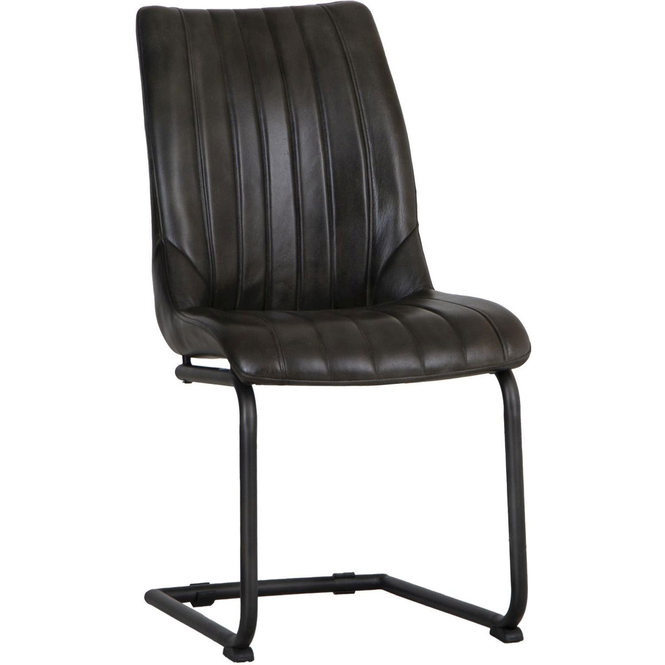 The Chair Collection Leather & Iron Chair - Dark Grey