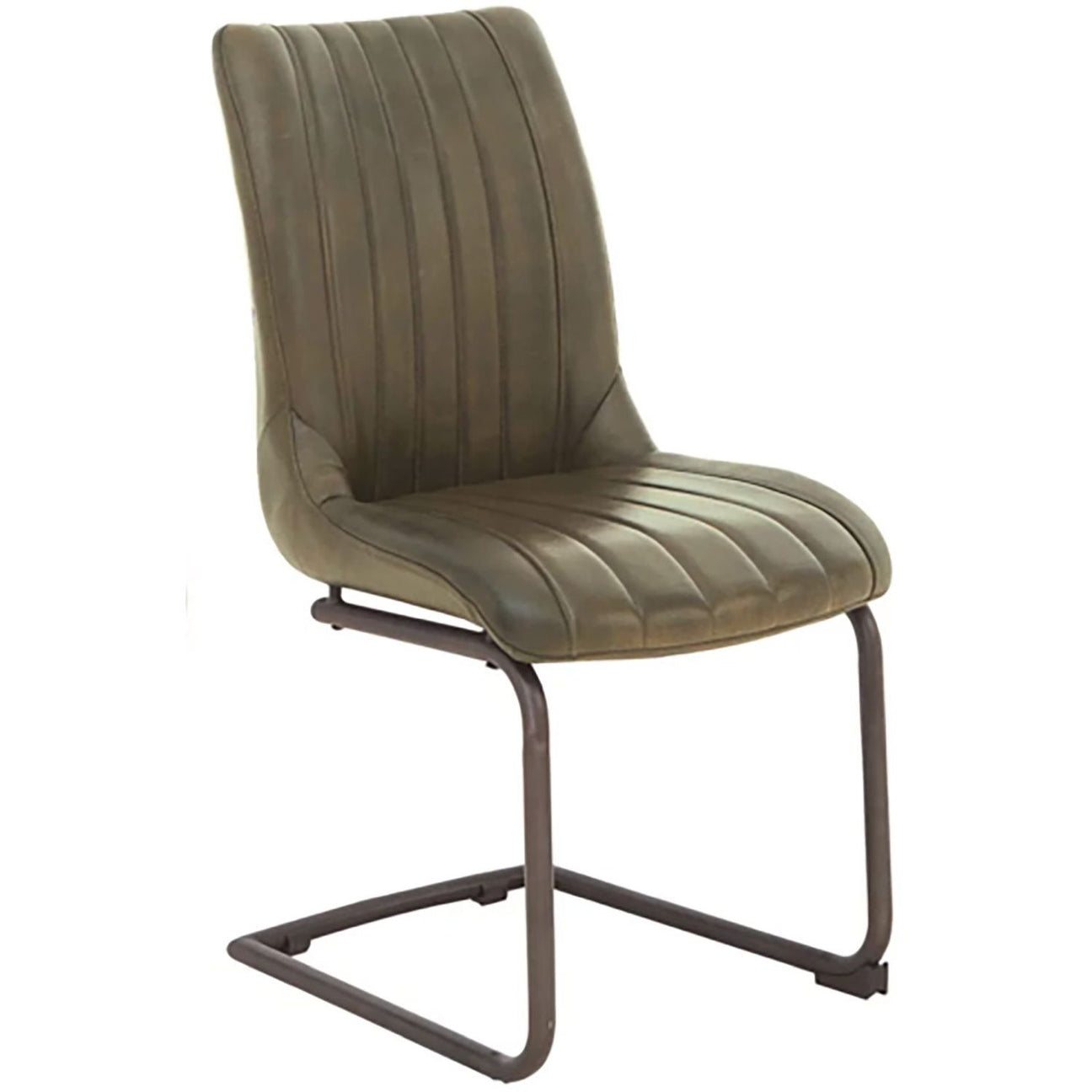 The Chair Collection Leather & Iron Chair - Light Grey