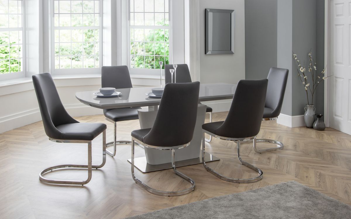 Como Grey Dining Set (6 Chairs)