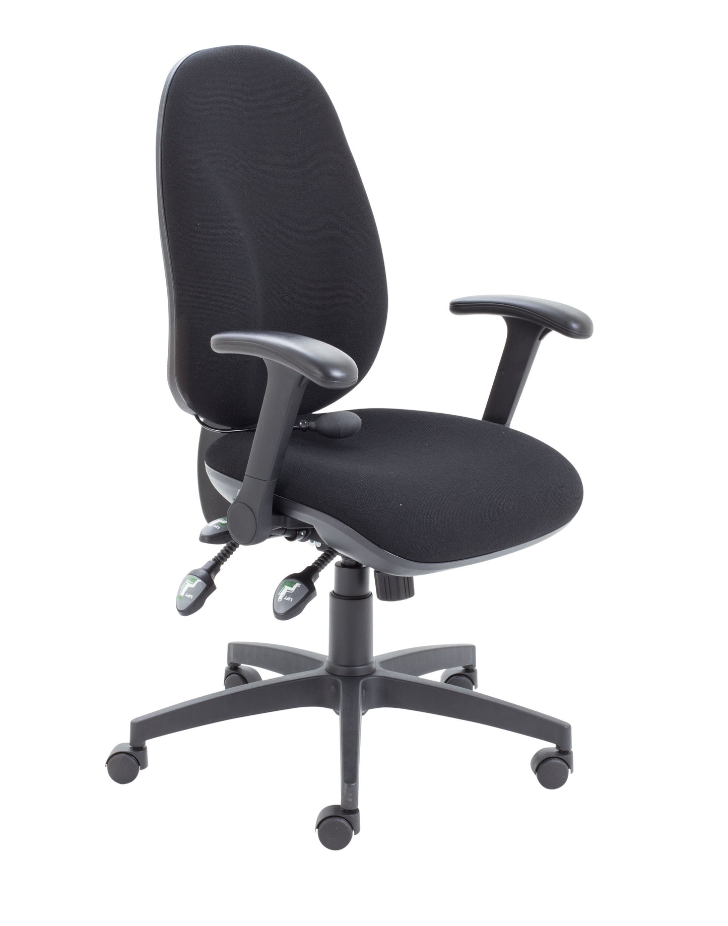 MAXI ERGO WITH LUMBAR PUMP + FOLDING ARMS BLACK