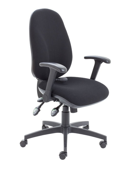 MAXI ERGO WITH LUMBAR PUMP + FOLDING ARMS BLACK