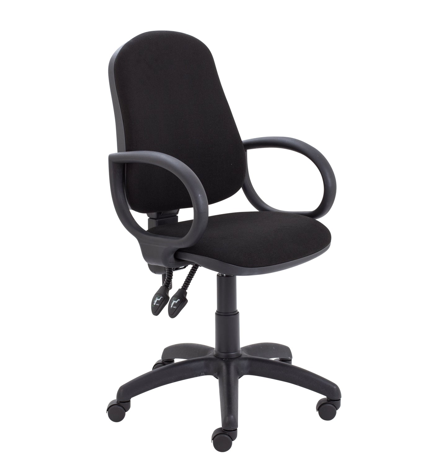 CALYPSO II HIGH BACK OPERATOR BLACK + FIXED ARMS
