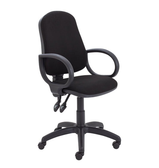 CALYPSO II HIGH BACK OPERATOR BLACK + FIXED ARMS