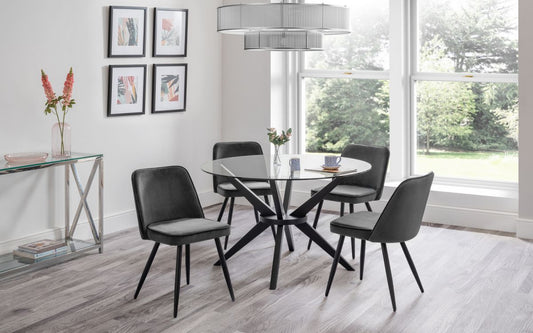 Hayden Dining Table & 4 Burgess Grey Chairs